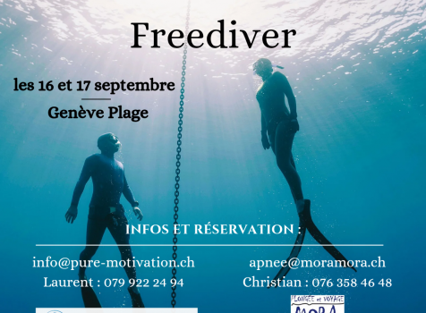 Freediver à Genève plage