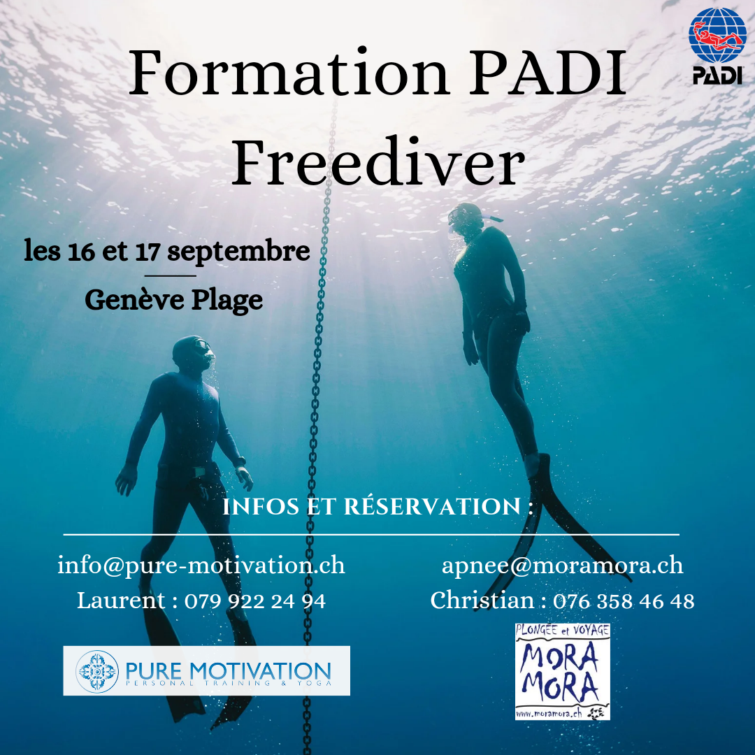 Freediver à Genève plage