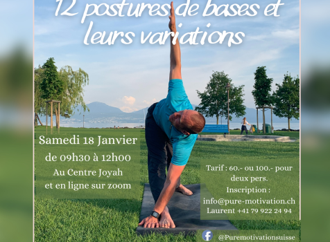 Workshop mensuel : Les 12 postures de base et leurs variations